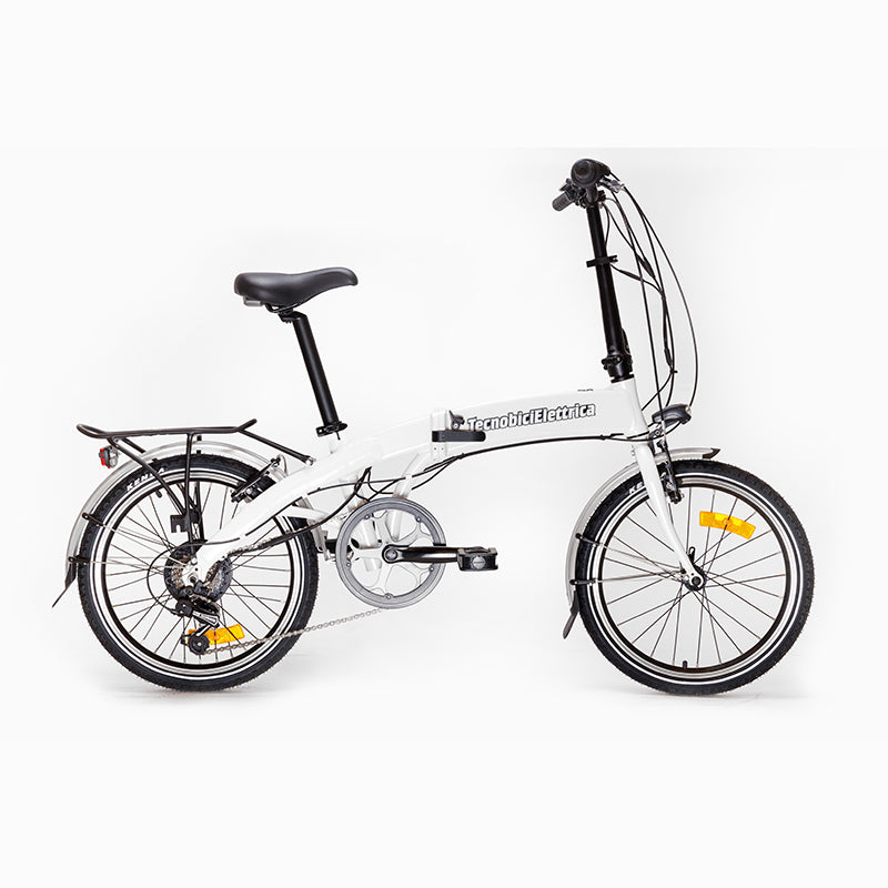Pieghevole  E-bike FOLDING 20 colore BIANCO batteria posteriore 10,2Ah - Tecnobicielettrica
