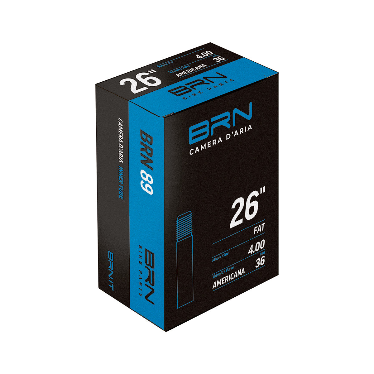 Camera d'aria BRN 20 x 4.00 per fat bike con valvola americana 35 mm